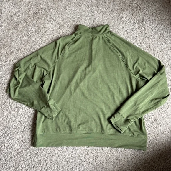 REI Light Weight Quarter Zip Top Green Womens Large - Picture 6 of 6